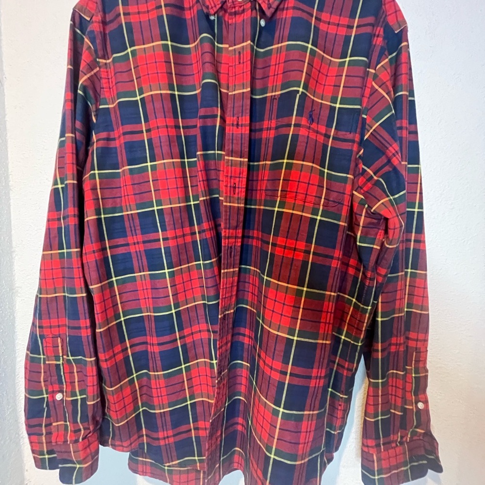 Ralph Lauren Red and Yellow Plaid Button Down Shirt
